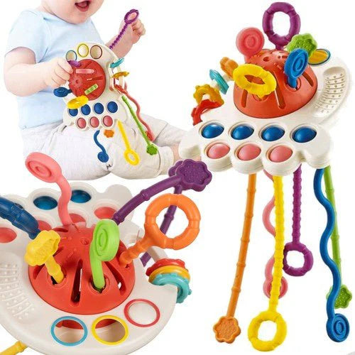 4-in-1 Baby Pull String Sensory Toy